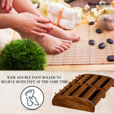 Brookstone Foot Roller Massager for Plantar Fasciitis Relief – Wood Foot Massage Tool – Stimulate Foot Reflexes, Relieve Stress, and Soothe Tension - Wooden Rolling Massager (Walnut)