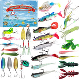 Fishing Advent Calendar 2024, 24 Days of Surprise with 27Pcs Fishing Lures Set for Fisherman Adult Men Teen Boys Dad Christmas Countdown