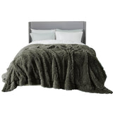 Bedsure Soft Olive Green King Size Blanket for Bed, Fluffy Fuzzy Large King Blanket for Winter, Cozy Plush Sherpa Fleece Faux Fur Blanket, Thick Warm Christmas Blanket Gifts for Women, Men, 108x90