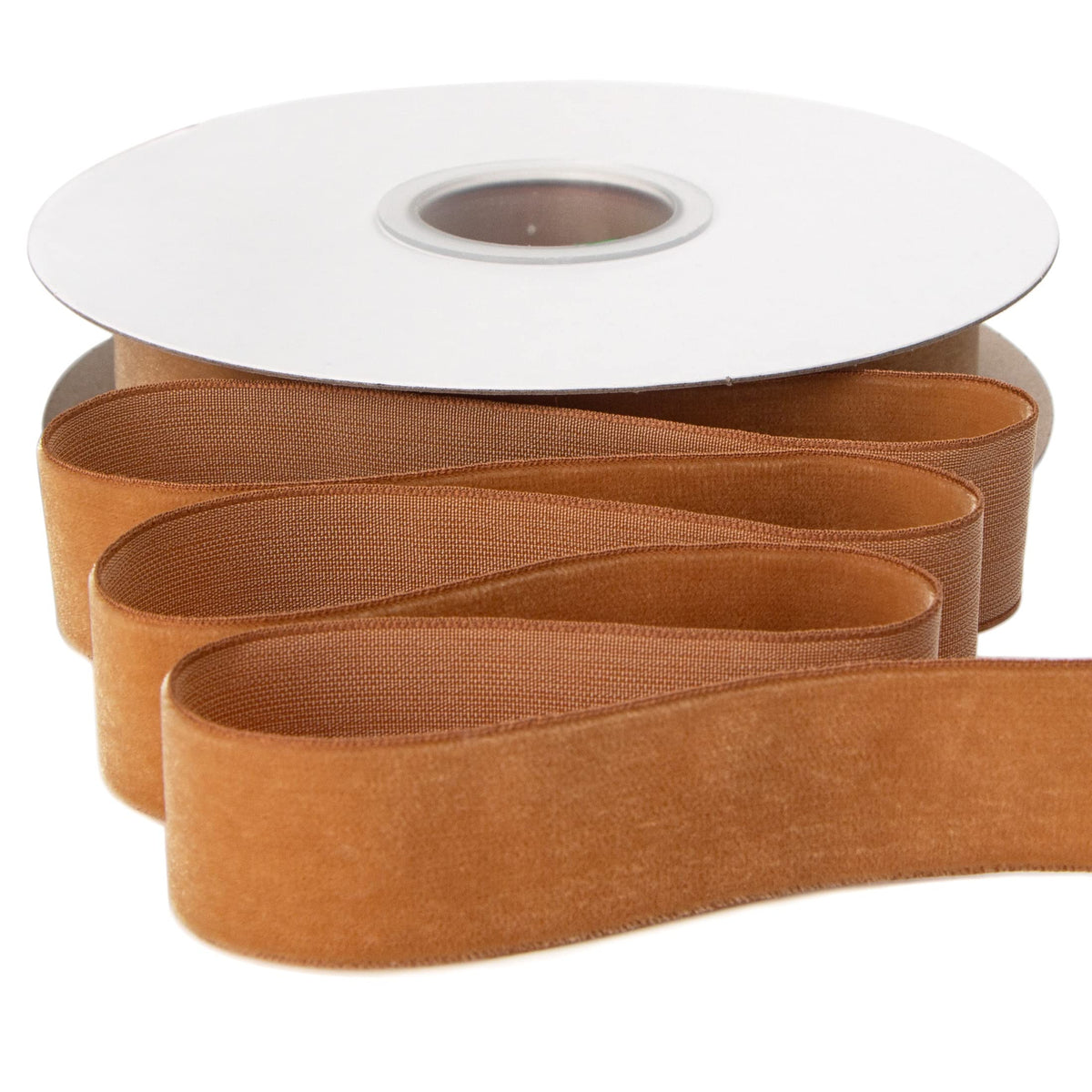 Ribbli Polyester Khaki Velvet Ribbon,1 Inches Continuous10-Yard Spool,