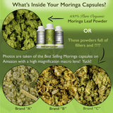 A Healthy Leaf Organic Moringa Capsules - Vibrant Green | Moringa Capsules Organic | 100% Pure Moringa Leaf Capsules | Energy & Immune System Support