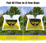 8 Pack Fly Traps Outdoor Hanging, Natural Pre-Baited Fly Bags Outdoor Disposable, Fly Hunter Stable Horse Ranch Fly Trap, Fly Catchers Killer Repellent
