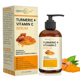 DERMAXGEN Turmeric Face Serum + Vitamin C: Organic Moisturizer for Acne Reduction, Clear Skin Tone, & Anti-Aging Benefits - Hydrate Dull & Dry Skin - Facial Serum - 8 FL OZ