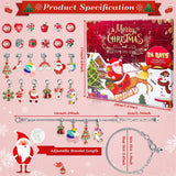 2024 Christmas Advent Calendar Charm Bracelets for Girls, SIXNIE 24-Days Xmas Countdown Calendar with 2pcs DIY Charm Bracelets Kits, Creative Jewelry Making Kit Present for Kids Teens Women