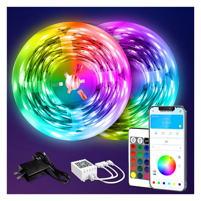 DAYBETTER LED Strip Lights 130ft Lights Strip for Bedroom, Desk, Indoor Room Bedroom Brithday Gifts RGB Decor with Remote and 24V Power Supply