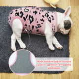 FUAMEY Recovery Suit for Dogs After Surgery,Soft Breathable Dog Bodysuit E-Collar & Cone Alternative Surgical Suit,Male Female Dog Neuter Spay Suits Anti Licking Wounds Onesie Pink Leopard M