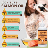 Natural Dog Company Coldwater Atlantic Salmon Oil for Dogs (16oz) - Dog Fish Oil Supplement with Omega 3 - Easy Pump Bottle - Skin & Coat, Immune Health, Liquid Fish Oil Joint Support Supplement