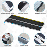 VNN Portable Wheelchair Ramp 8FT, Non-Slip Aluminum Folding Handicap Ramp, Door Threshold Wheelchair Ramps for Home, Wheel Chair Ramp for Home Steps, Scooter Ramp for Car, Doorways, Curbs, Stairs