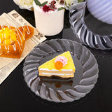 U-QE 100 Pieces Clear Plastic Plates-6 Inch Plastic Dessert Plates Disposable - Washable & Reusable - Premium Hard Clear Plates Fancy Disposable Heavy Duty Plastic Plates for Party,Weddings and Events