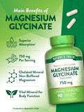 Magnesium Glycinate | 750mg | 90 Quick Release Capsules | High Absorption Chelated Formula | Non-GMO & Gluten Free Supplement | by Nature's Truth