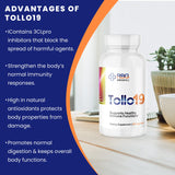 Research Biotech Group Tollo19 Immune Support Supplement - Potent Protease Enzyme Supplement with 300mg Natural Blend of Gromwell Root Extracts & Sunflower Lecithin - 60 Count Immune Defense