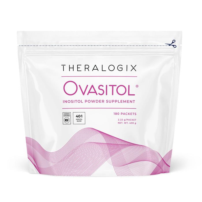 THERALOGIX Ovasitol Inositol Powder Packets - 90-Day Supply - Myo-Inositol & D-Chiro Inositol for Hormone Balance & Ovarian Function Support* - NSF Certified - 180 Packets