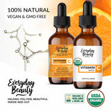 Organic Vitamin C Serum for Face - USDA Certified Facial Serum - Anti Aging For Fine Lines & Wrinkles - Potent Botanical Ingredients & Non GMO - 4.06 Fl Oz Glass Amber Bottle & Dropper
