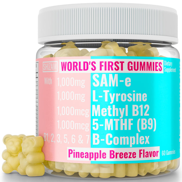 SAM-e & L-Tyrosine Gummies 1000mg Each & Vitamin B-Complex w Methyl B12 & 5-MTHF, Supplement/Supplements Capsules Powders Pills Alt, 1000 750 500 400 250 mg Same Ltyronise Ltyrosine 400mg 500mg 750mg