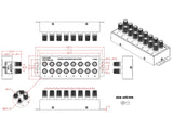 Banana Jack 8 Outlet DC Power Distribution Strip (Without Cable)