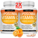 Liposomal Vitamin C 2100mg High Absorption Fat Soluble VIT C - Immune Support Collagen Booster Immunity Defense & Powerful Antioxidant, MCT Oil & Sunflower Lecithin, Acsorbic Acid, Vegan Non-GMO
