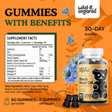 Wild & Organic Black Cumin Seed Oil Gummies - Nigella Sativa Supplement with Omega 3, 6, 9 Fatty Acids - Vegan, Non-GMO - 60 Chews