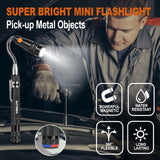 Telescoping Magnetic Pick Up Tool with 1 lb and 15 lb Pickup Rod, Round and Square 360 Swivel Adjustable Inspection Mirror and Flexible LED Flashlight, Christmas Gifts Stocking Stuffers for Men, Him