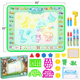 Water Doodle Mat,Reusable Painting Writing Doodle Board Toy,Mess Free Coloring Doodle Drawing Mat Educational Toys,Birthday Christmas Gifts for 3 4 5 6 7 8 Years Old Kids