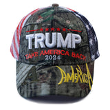 Trump 2024 MAGA Hat and Trump Flag Set, Trump 2024 Hat Take America Back Baseball Cap