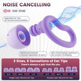 Noise Cancelling Ear Plugs for Sleeping - 2 Pairs Reusable Soft Silicone Noise Block Earplugs for Sound Proof, 30db Noise Reduction Earplug for Sleep, Snoring Blocking, Concert.