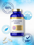 Carlyle L Tyrosine Capsules | 1000mg | 300 Count | Non-GMO & Gluten Free Supplement