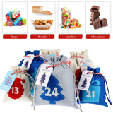 Cabilock 26 pcs Christmas Advent Calendar Bags 24 Days Countdown Calendar Burlap Bags Drawstring Bags for Adults and Kids DIY Candy Bags for Holiday Decorations for Kids Boys Girls Xmas