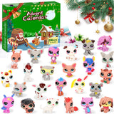 Advent Calendar 2024 Mini Shop Pet Toys, 24-Day Countdown Calendars Cute Pet Figure Toy for Kids Fans, Jesus Christmas Countdown Gift, Stocking Stuffers, Party Favor