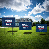 Kamala Harris for President 2024 Yard Sign - Kamala Harris 2024 Blue Stars Lawn Sign - 18" x 24" Double Sided Corrugated Plastic - Includes H Stake - 1 Road Sign