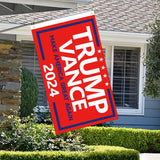 WENWELL Trump Vance 2024 Flag Double-Sided 3x5 Ft - Make America Great Again Trump Vance '24 Presidential Campaign Banners for car Boat Outdoor,Premium 3-Ply Durable Material,Red