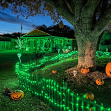 JMEXSUSS 2 Pack Green Solar Halloween Lights, Total 400 LED 151FT Green Solar Lights Outdoor Waterproof, 8 Modes Green Halloween Lights for Patio Yard Garden Christmas Tree Halloween Decorations