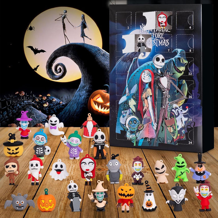 Nightmare Advent Calendar 2026, Halloween Countdown Calendar, 24Pcs Boo Basket Stuffers for Kids Adults, Trick or Treat Holiday Count Down Box