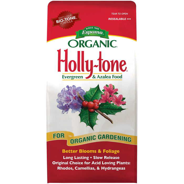 Espoma Organic Holly-Tone 4-3-4 Natural & Organic Evergreen & Azalea Plant Food; 4 lb. Bag; The Original & Best Fertilizer for All Acid Loving Plants Including Rhododendrons & Hydrangeas