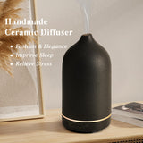 Diffuserlove Ceramic Diffuser Essential Oil Diffusers Aromatherapy Essential Oil Diffuser for Room Air Diffuser for Home Bedroom Stone Diffuser Black