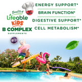 Lifeable Vitamin B Complex with Vitamin C for Kids - Great Tasting Natural Flavor Gummy Supplement - with Niacin, B6, Folic Acid, B12, Biotin & Pantothenic Acid - Energy and Nerve Support, 90 Gummies