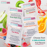 Glucose SOS Glucose Powder - Natural Dextrose Powder Packets - Fast-Absorption - Instantly Dissolves - No Water Needed - Green Apple Crisp - 72 Packets