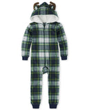 The Children's Place unisex baby Family Matching Christmas Holiday Fleece Pajamas Sets, Adult, Big Kid, Toddler, Wearable Blanket, Moose Plaid, X-Small US