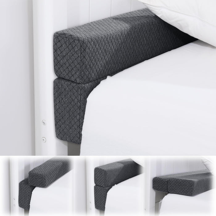 BALAPET Flodable Pillow for Headboard Gap,Bed Gap Filler Queen Size,Adjustable Bed Wedge Pillow for Headboard,Rectangular Bed Gap Filler,Foam Mattress Gap Filler(Gray,76 * 9.8 * 3in)