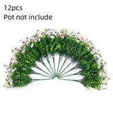 HyeFlora Artificial Fake White Flowers Plants for Outdoor Winter Christmas Decoration, 12 Bundles Faux Silk Daisies UV Resistant Look Real for Outside Planter Pot Porch Yard Patio Garden