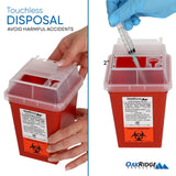 Oakridge Products Sharps Container for Home Use and Professional 1 Quart (5-Pack), Biohazard Needle and Syringe Disposal, Small Portable Container for Travel, CDC Certified