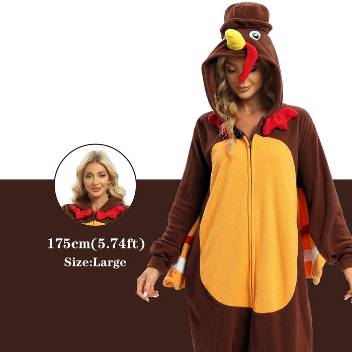 NAITOKE Adult Animal Onesie Halloween Costume Cosplay One-Piece Pajamas Women Man Teens Coffee