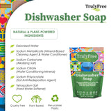 Truly Free Automatic Dishwasher Detergent Powder - Concentrated Dishwashing Detergent, Dish Soap, Hard Water Stain Remover, Kitchen Cleaning Supplies, No Harmful Ingredients - 12.5 oz (Pack of 1)