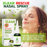 Xlear Dry Nose Relief Kit, All Day Dry Nose Rescue Kit Including Xlear Nasal Spray with Xylitol, Xlear Rescue Nasal Spray, Xlear Nasal Rinse Neti Pot and 50 Refill Packets