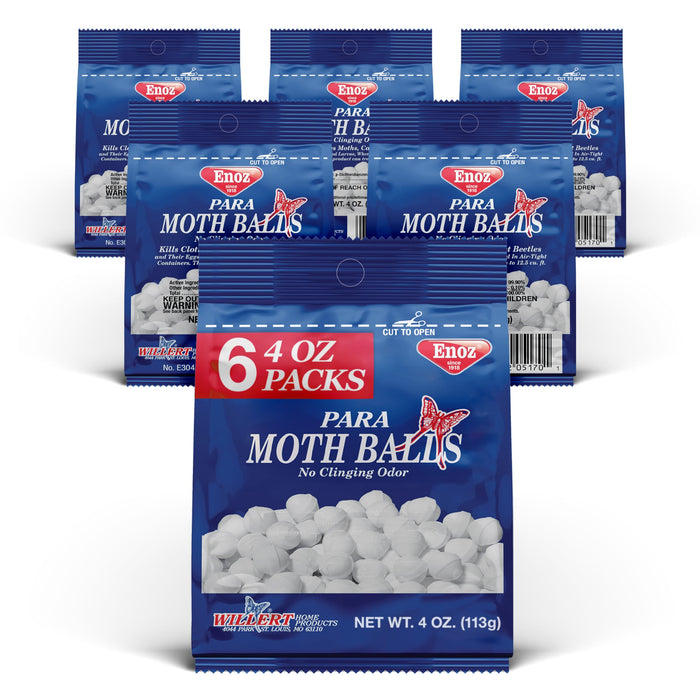 Enoz para Moth Balls For Insects, Kills Clothes Moths and Carpet Beetles, No Clinging Odor, 4 Oz (Pack of 6)