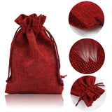 Naler Christmas Drawstring Gift Bags Drawstring Pouch Burlap Wedding Favor Gift Bag Red for Christmas Advent Calendar Winter Holiday Party Favor, 24Pcs