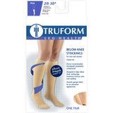 Truform Short Length 20-30 mmHg Compression Stockings for Men and Women, Reduced Length, Closed Toe, Beige, Large