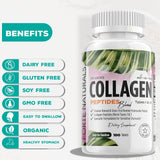 FORTE NATURALS Collagen Peptide Pills - Keto-Friendly Organic Protein Supplements for Healthy Hair, Skin, and Nails - 100 Tablets for Enhanced Beauty and Vitality