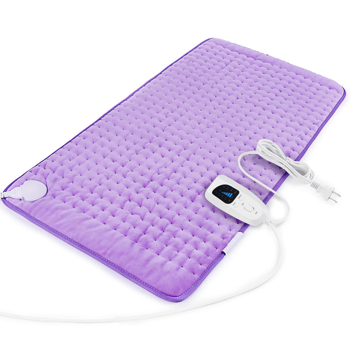 Heating Pad-Electric Heating Pads for Back,Neck,Abdomen,Moist Heated Pad for Shoulder,Knee,Hot Pad for Pain Relieve,Dry&Moist Heat & Auto Shut Off(Light Purple, 33''×17'')