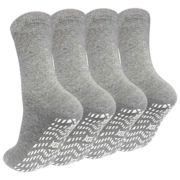 ZAKASA Non Slip Grip Socks - Non Skid Crew Grippy Socks for Men Women Anti Slip Gripper Socks for Elderly Hospital Yoga