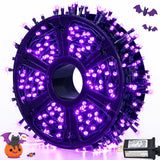 JMEXSUSS 500 LED Purple Halloween Lights, 173ft 8 Modes Halloween String Lights Outdoor Waterproof, Green Wire Purple LED Christmas Lights Outdoor for Indoor Christmas Halloween Decorations